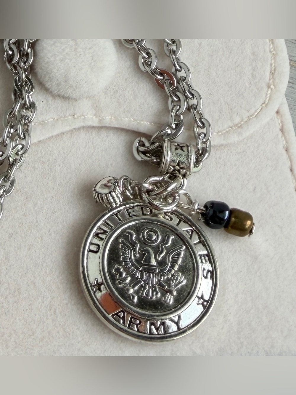 US Army Black & Gold Necklace 18-20" - Handmade, Hero Gift, US Army Jewelry - Picture 6 of 6